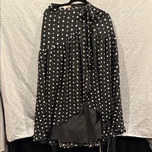 Hutch Black and White Polka Dot Midi Skirt